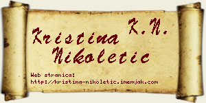 Kristina Nikoletić vizit kartica